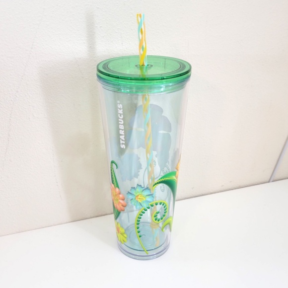 Starbucks Summer 2025 Printed Floral Clear Acrylic Venti 24oz Tumbler Cup - Picture 6 of 8